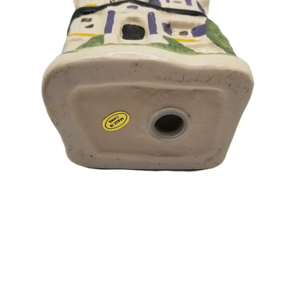 Ceramic Cottage House Salt Pepper Shakers Set Hand Painted Farmhouse Vintage